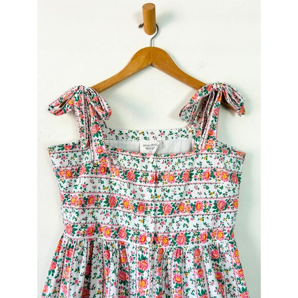 Tuckernuck by Hyacinth House Sz L Floral Lupine Bow Square Neck Midi Dress - Picture 3 of 16